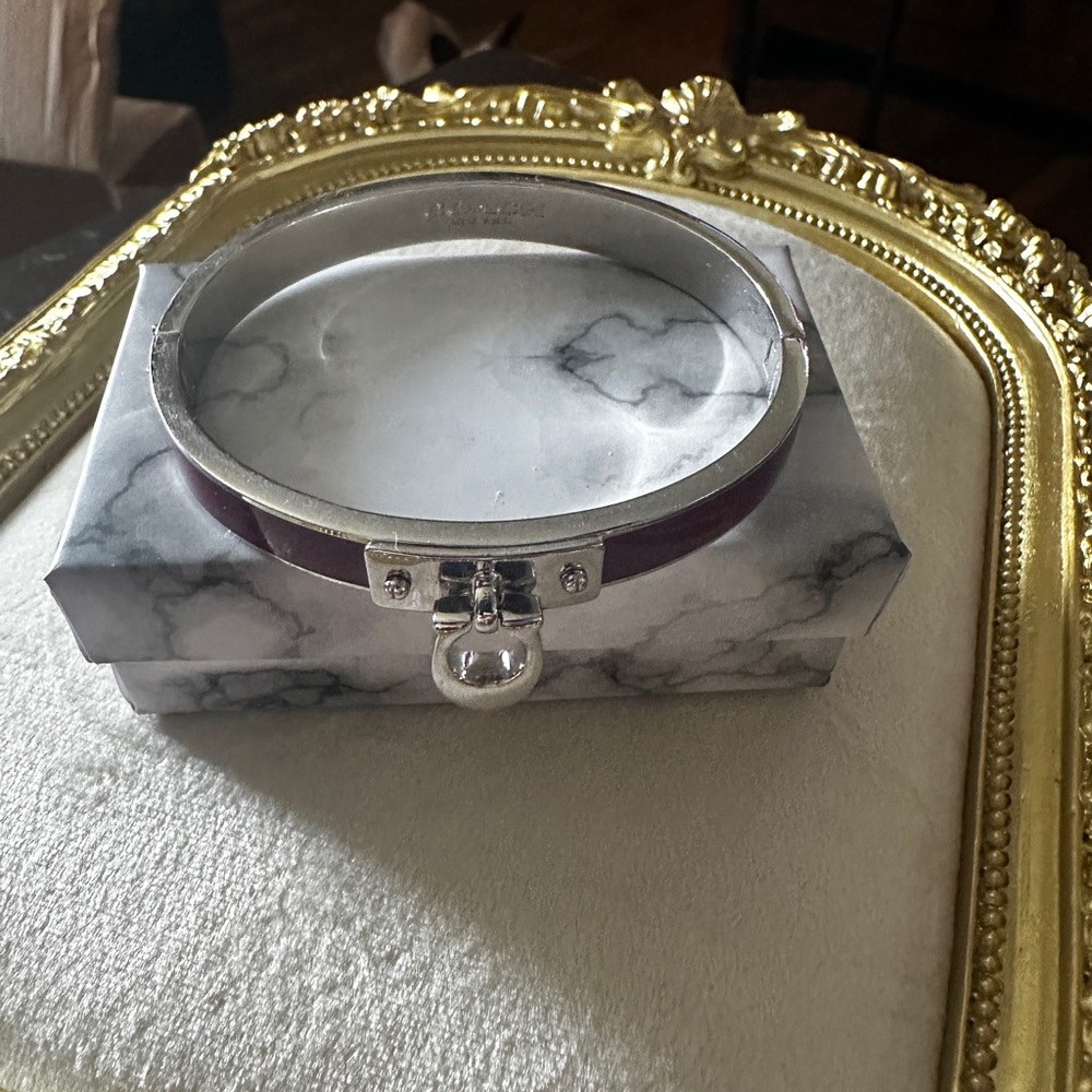 Silver and Burgundy Bracelet